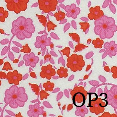 OP3 Liberty Origamipapier rote und rosa Blumen auf weißem Hintergrund