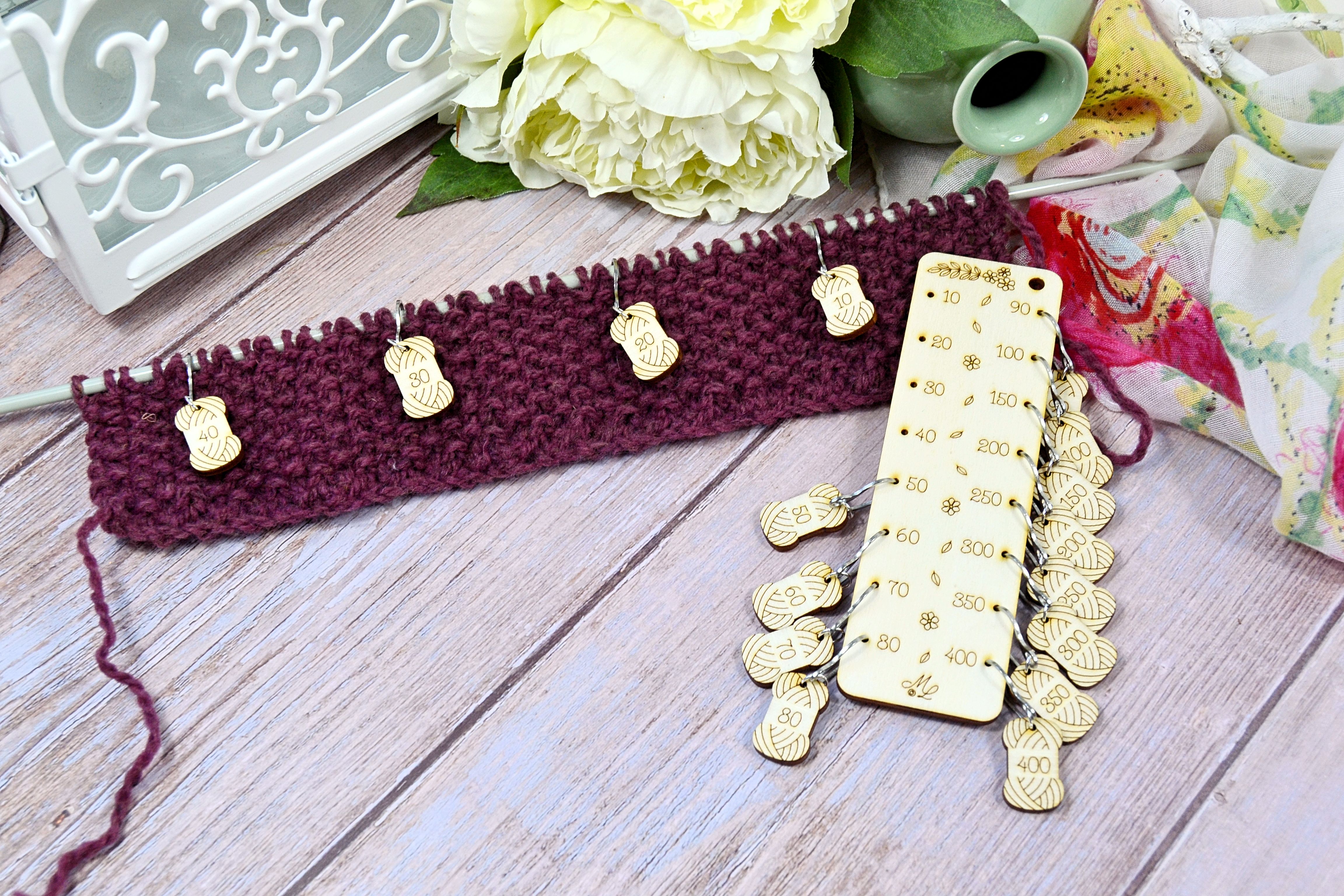 Zählhilfe für Strick- und Häkelprojekte – Set aus 16 Maschenmarkierern