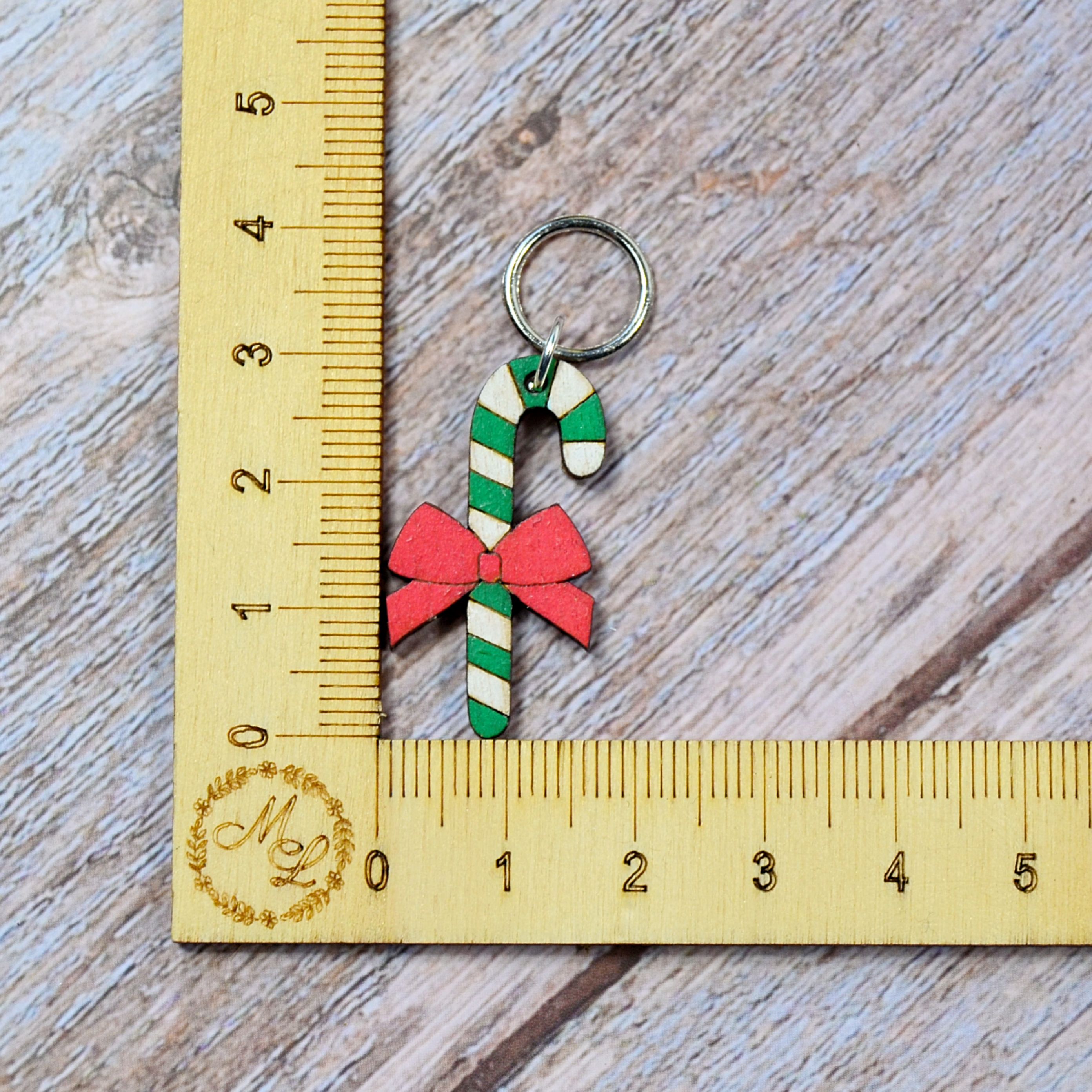 Holzmaschenmarkierer Zuckerstange
 an Lineal