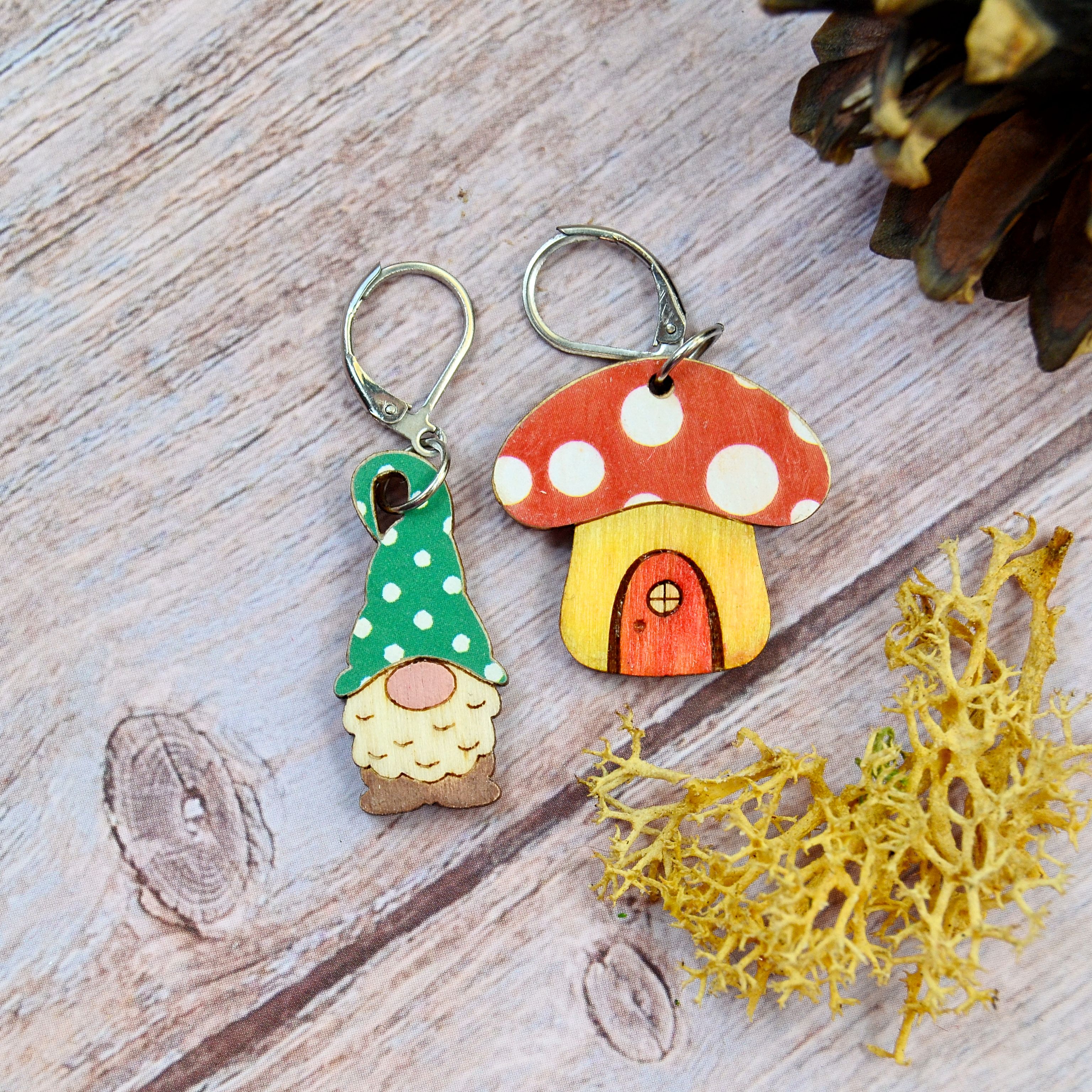 Holzmaschenmarkierer-Set Gnom & Fliegenpilz