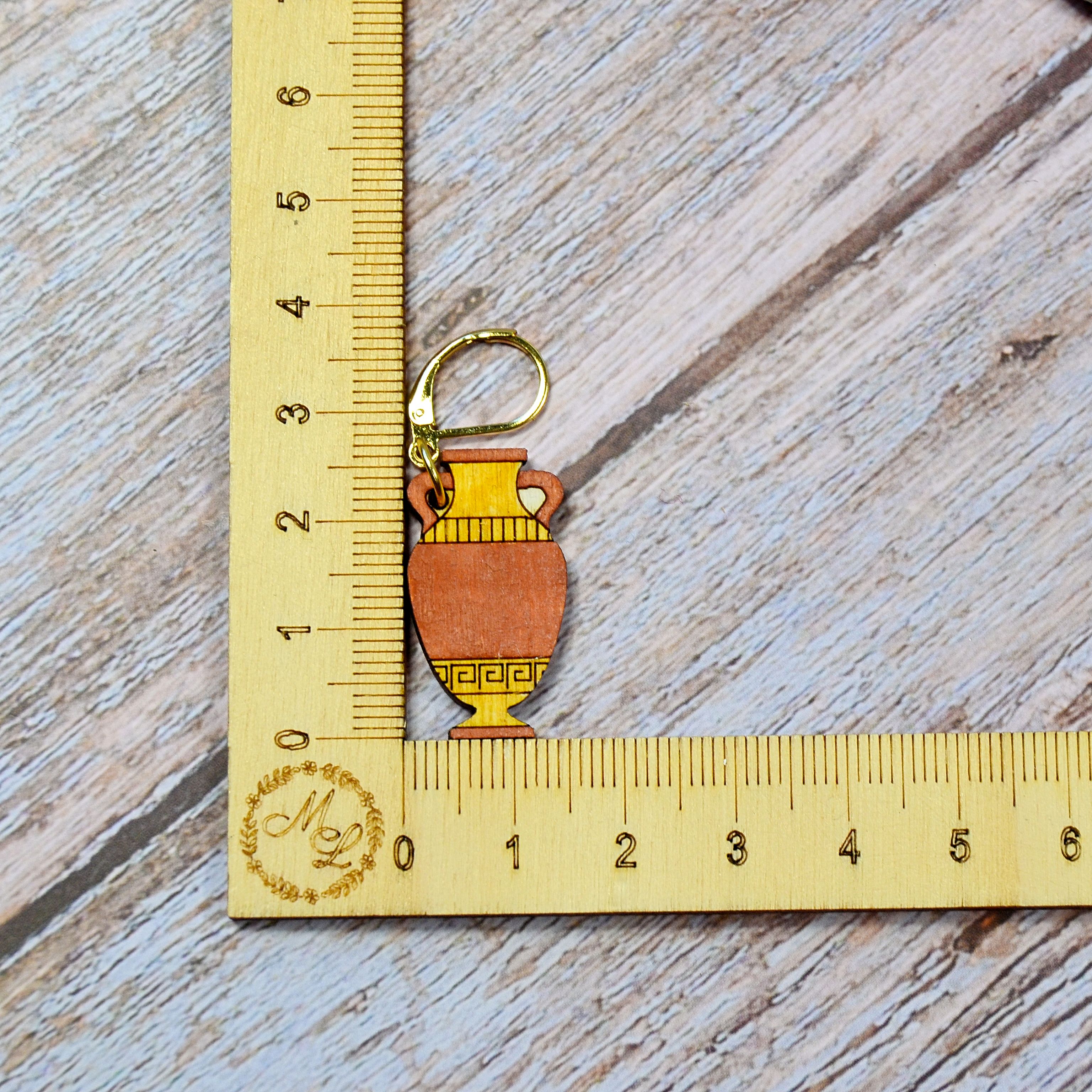 Holzmaschenmarkierer Amphore an Lineal