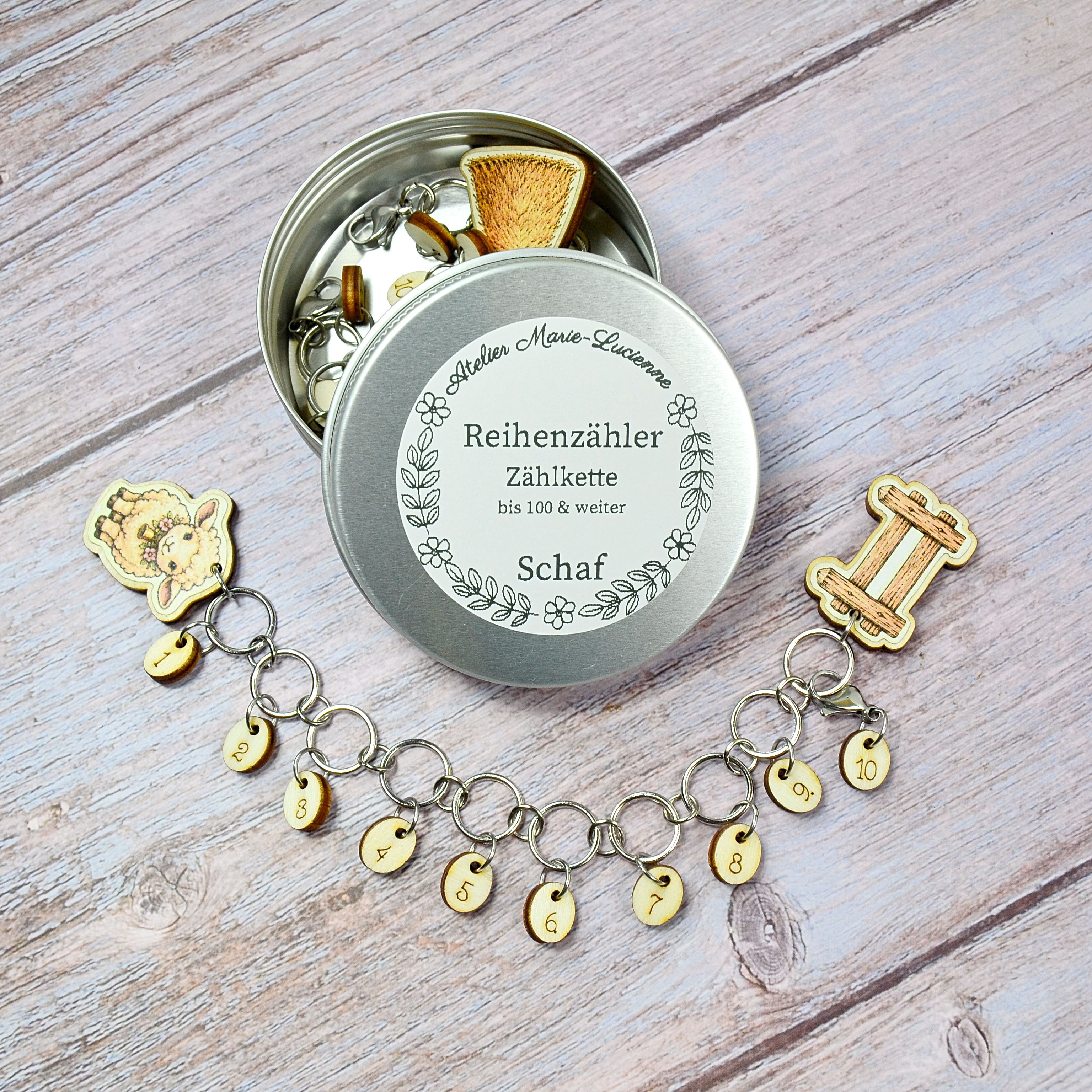 Reihenzählkette „Schaf“ mit Erweiterungen in Aludose